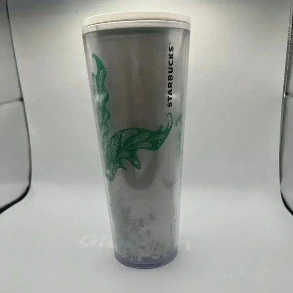 Starbucks Siren Mermaid Venti Tumbler 24 oz Cup Iridescent Green Spring No Straw - Picture 2 of 7